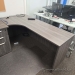 Grey Walnut Straight Office Desk w/ Runoff